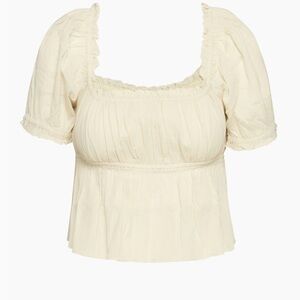 Sunday best charming blouse, cotton peplum blouse form aritzia in light birch